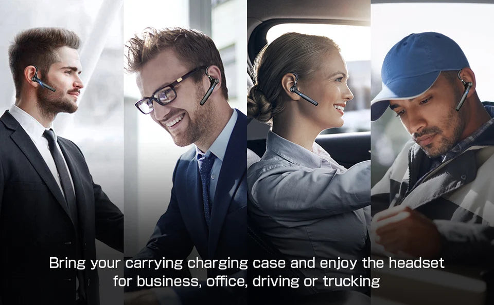 Wireless Bluetooth Headset Noise Cancelling Handsfree Business