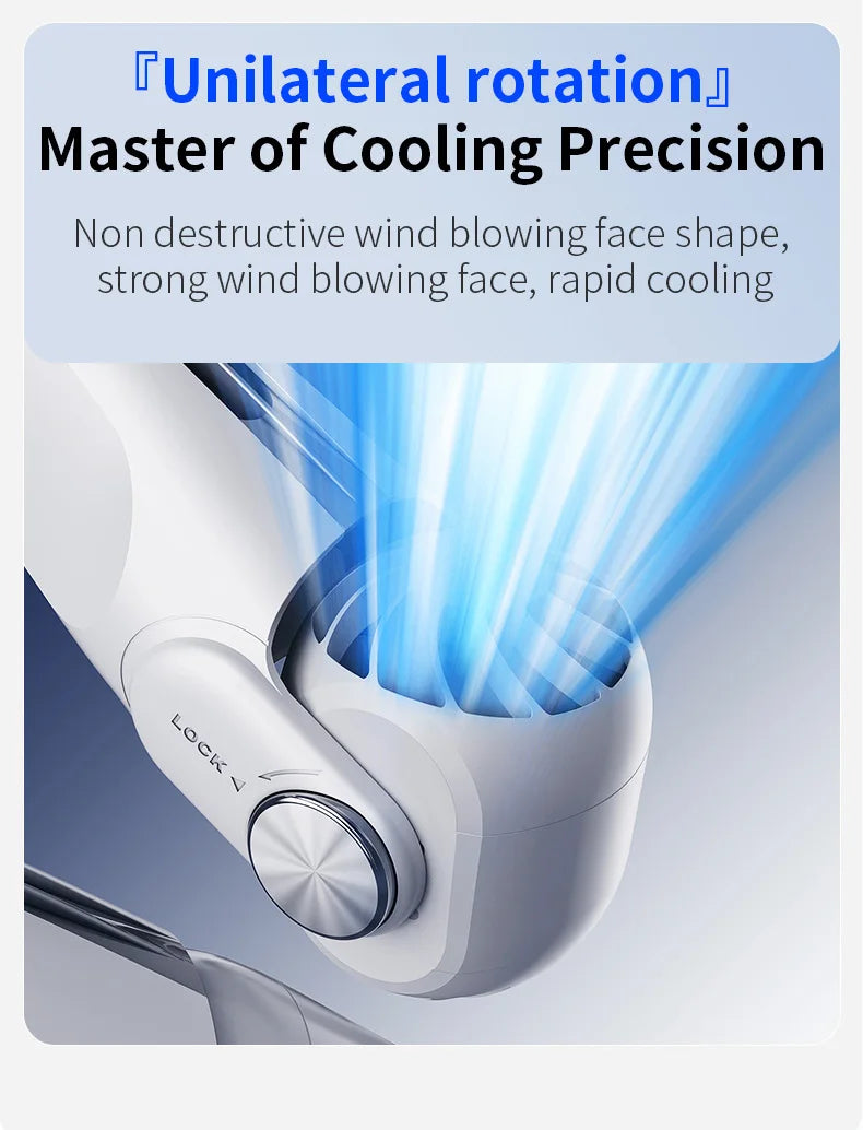 Rotor Bladeless Neck Fan – USB Rechargeable Turbo Cooling Fan