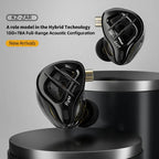 KZ ZAR 8-Driver Audiophile Earphones 1 Dynamic+7BA HiFi Soundstage Gaming/Monitor Headphones
