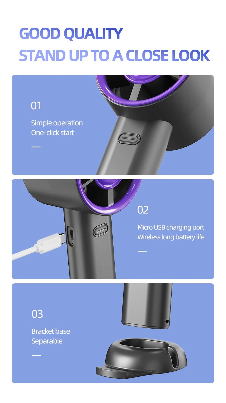 Mini USB Handheld Fan – Fast Charging Portable Personal Fan