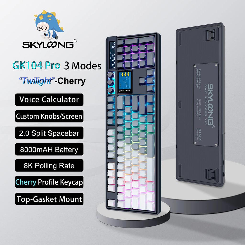 SKYLOONG GK104 Pro Mechanical Keyboard Wireless Gaming Keyboard Full-Size RGB PBT Keycap Hot-swap Silent Switch PC Accessories