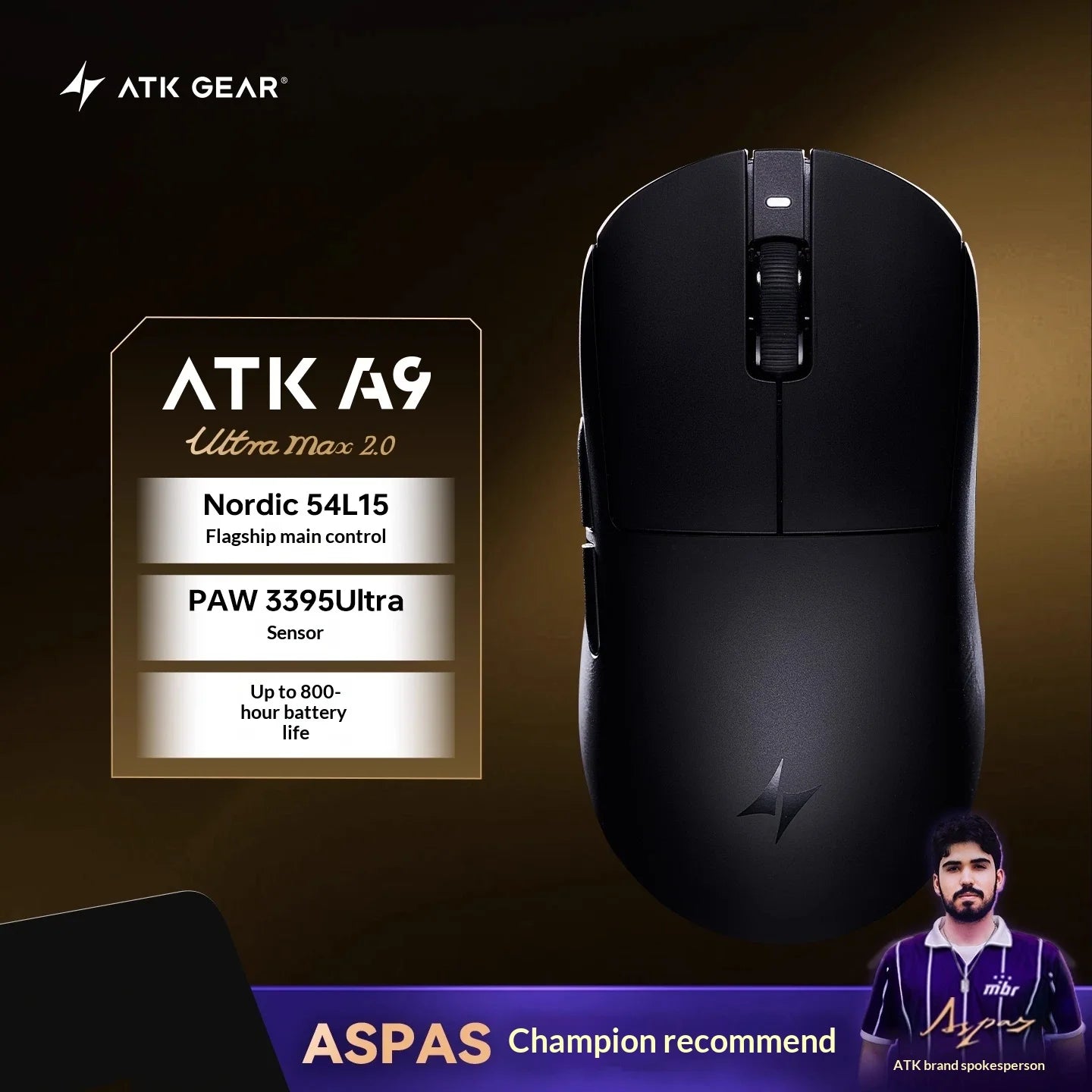 ATK DragonFly A9 Air Wireless Gaming Mouse 42000 DPI 8KHz