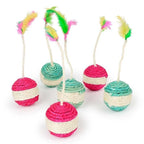 Sisal Scratching Ball with Feather – Interactive Cat Toy