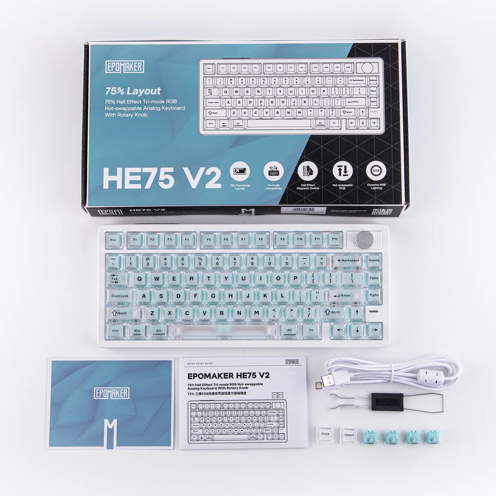 EPOMAKER HE75 V2 75% Hall Effect Wireless Gaming Keyboard