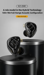 KZ ZAR 8-Driver Audiophile Earphones 1 Dynamic+7BA HiFi Soundstage Gaming/Monitor Headphones