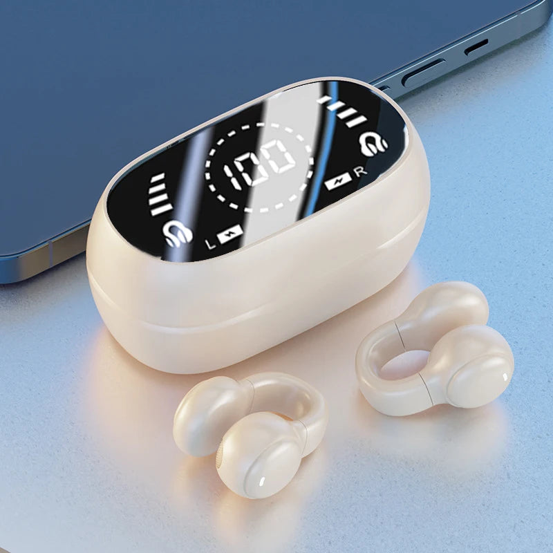 Wireless Clip Ear Headphones Noise Cancelling Sports Gaming