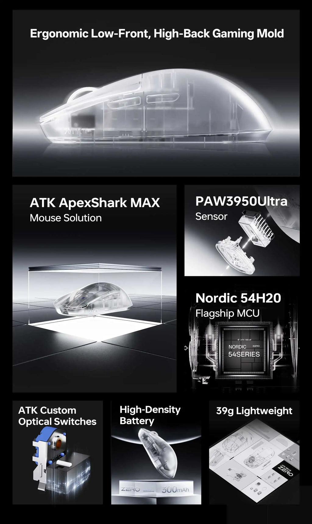 ATK Blazing Sky ZERO Ultralight Gaming Mouse 39g PAW3950 8KHz
