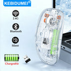 KEBIDUMEI Transparent Wireless Mouse Bluetooth Dual Mode Silent