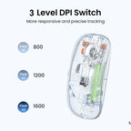 KEBIDUMEI Transparent Wireless Mouse Bluetooth Dual Mode Silent