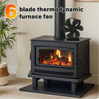 6-Blade Eco Fireplace Fan – Heat-Powered Stove Fan