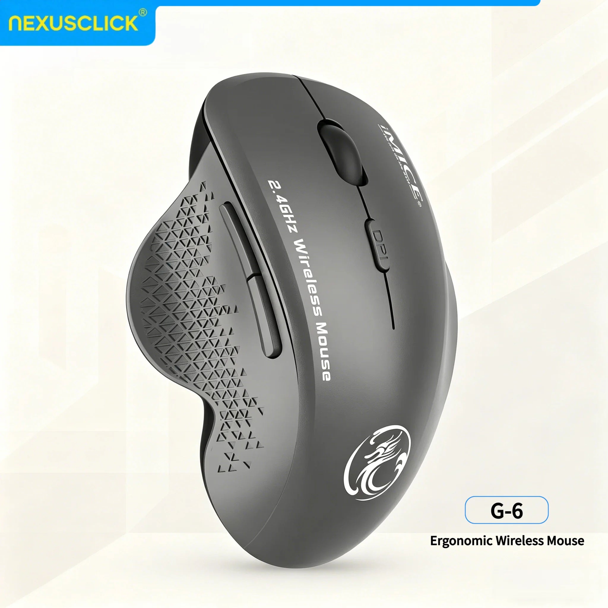 NexusClick 2.4G Wireless Silent Mouse 6 Buttons Ergonomic