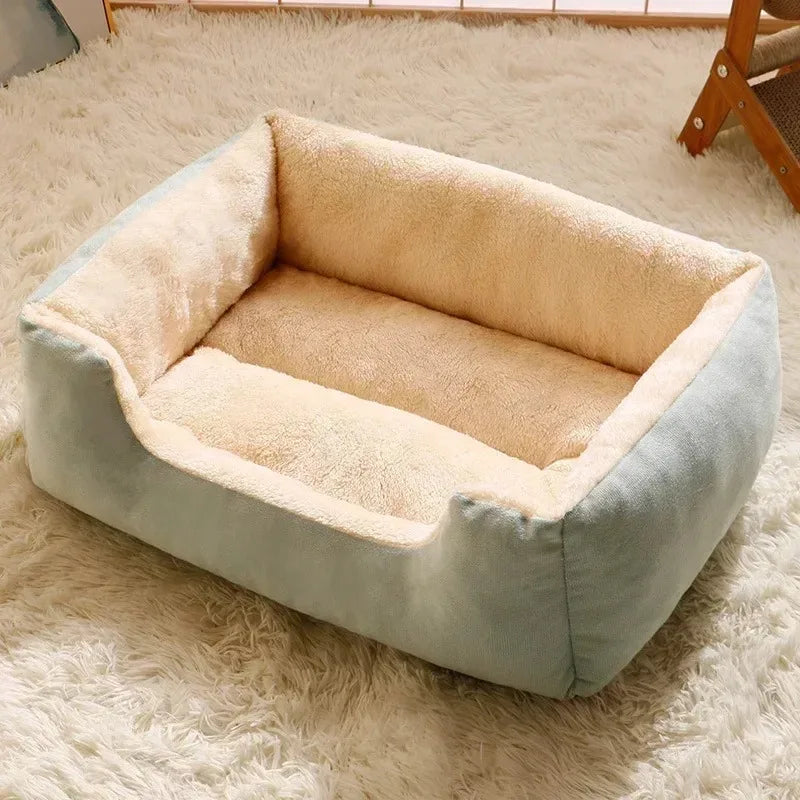 Cozy Cat & Dog Cushion Bed – Warm Winter Basket House