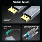 MOSHOU DisplayPort 2.1 Cable 80Gbps 16K G-Sync HDR10