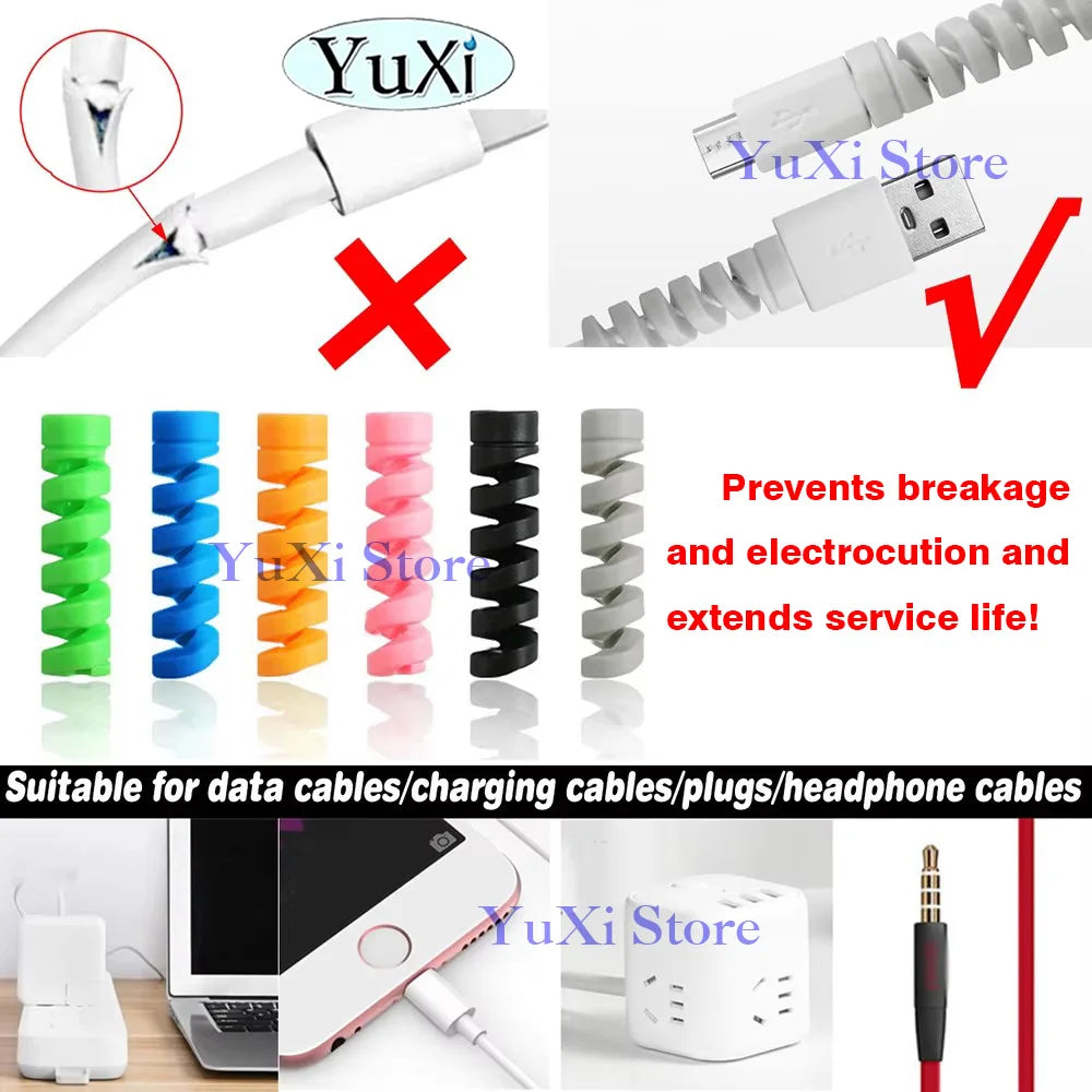 Silicone Spiral Cable Protector Set
