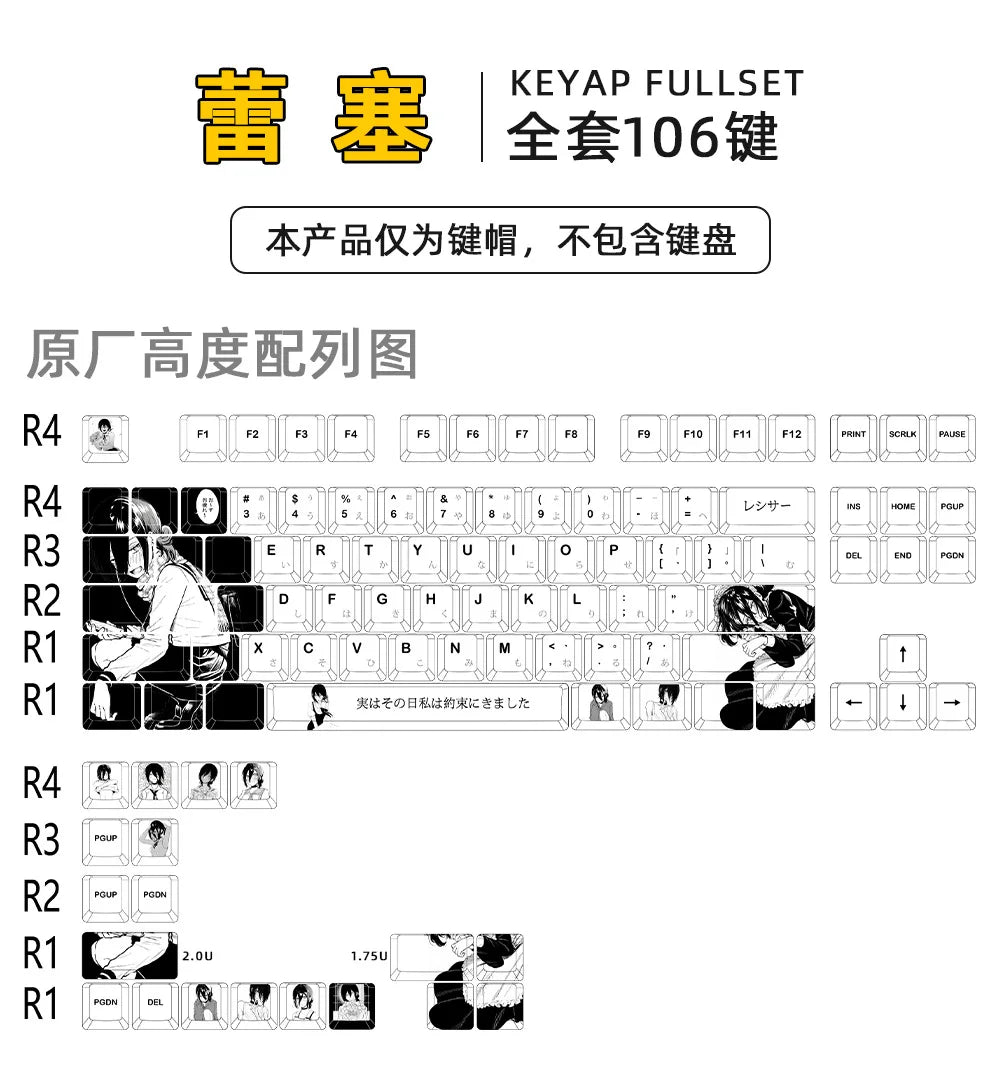 Chainsaw Man Anime PBT Keycaps for Mechanical Keyboard
