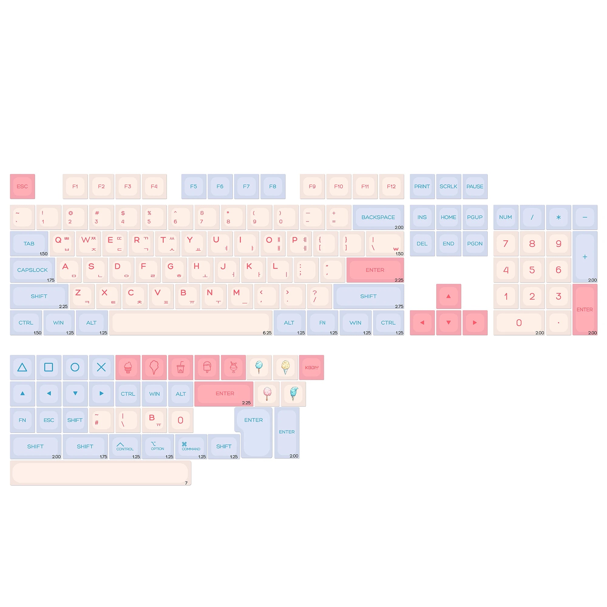 KBDiy Korean GMK Minimal KOA PBT Keycaps