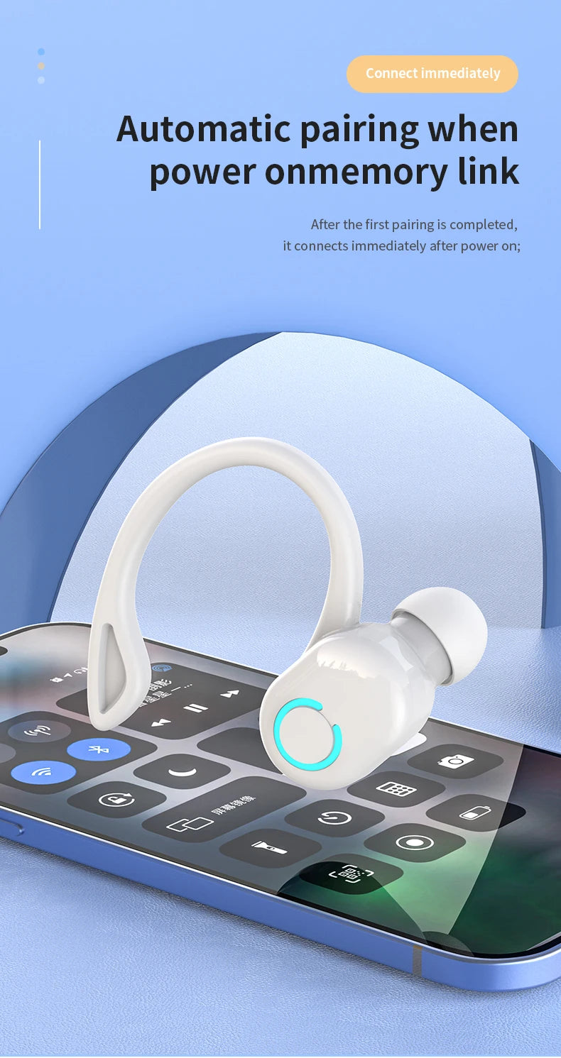HiFi Bass Ear-Hook Earbuds Noise Cancelling Waterproof