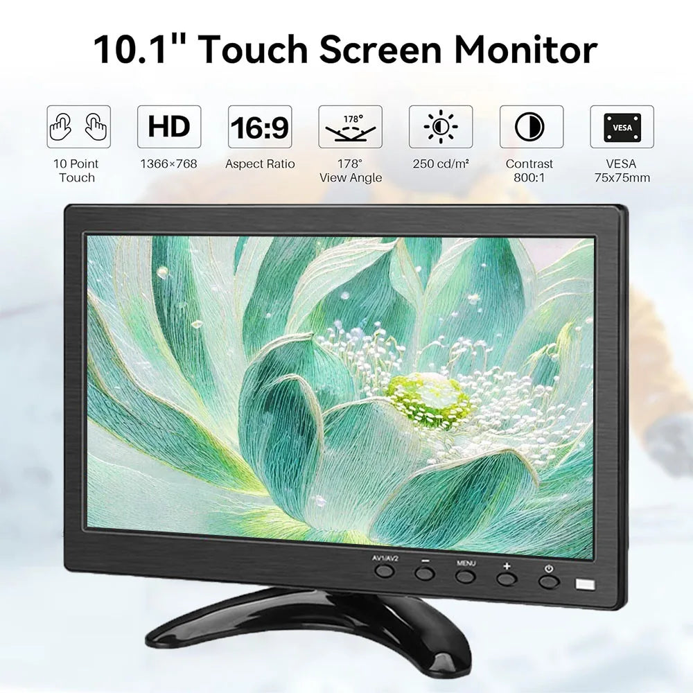 10.1" Touch Gaming Monitor 1366x768 HDMI VGA BNC