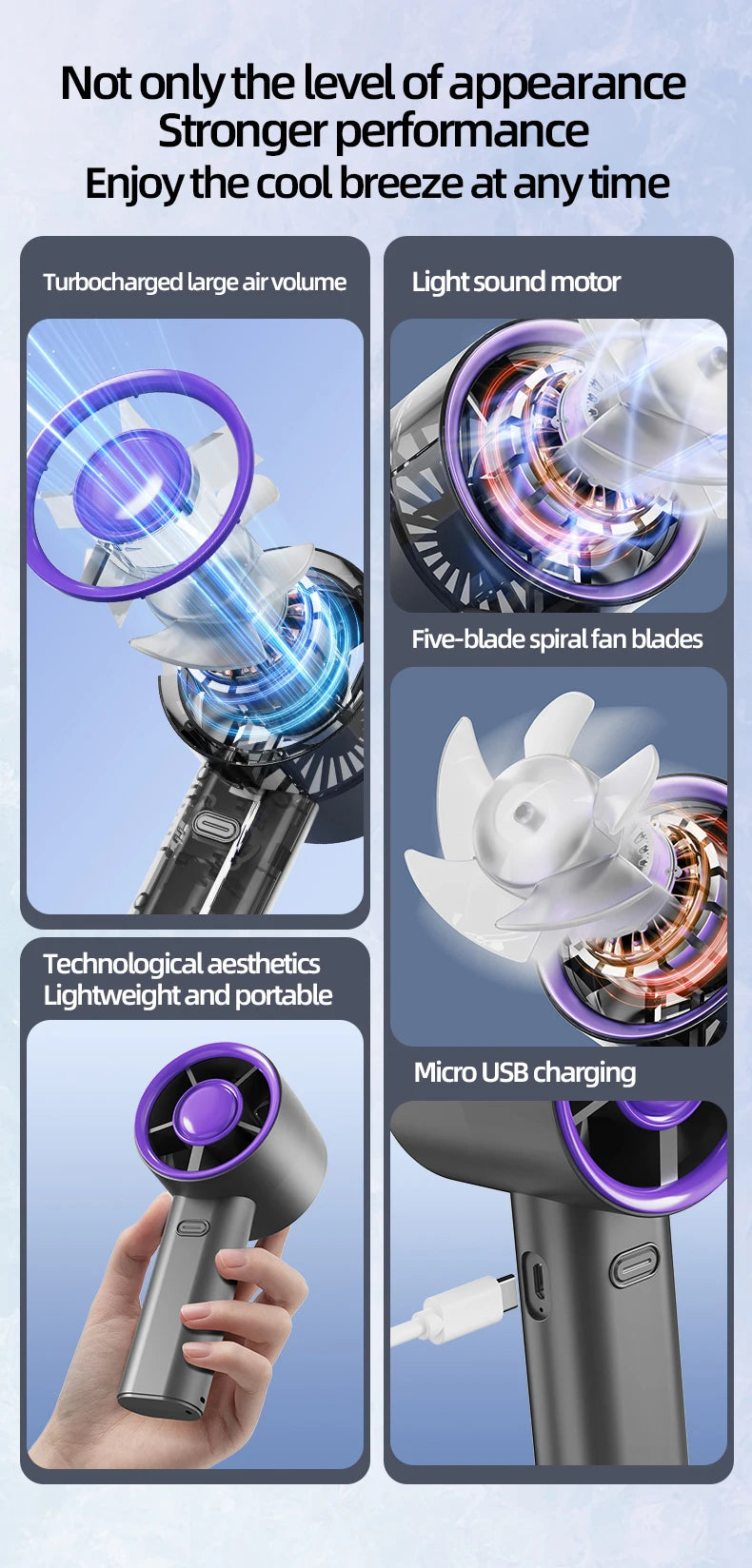 Mini USB Handheld Fan – Fast Charging Portable Personal Fan