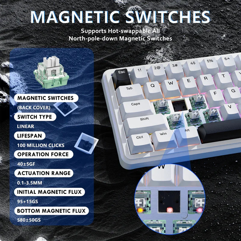 ATTACK SHARK X65 HE 65% Gaming Keyboard 8000Hz RGB