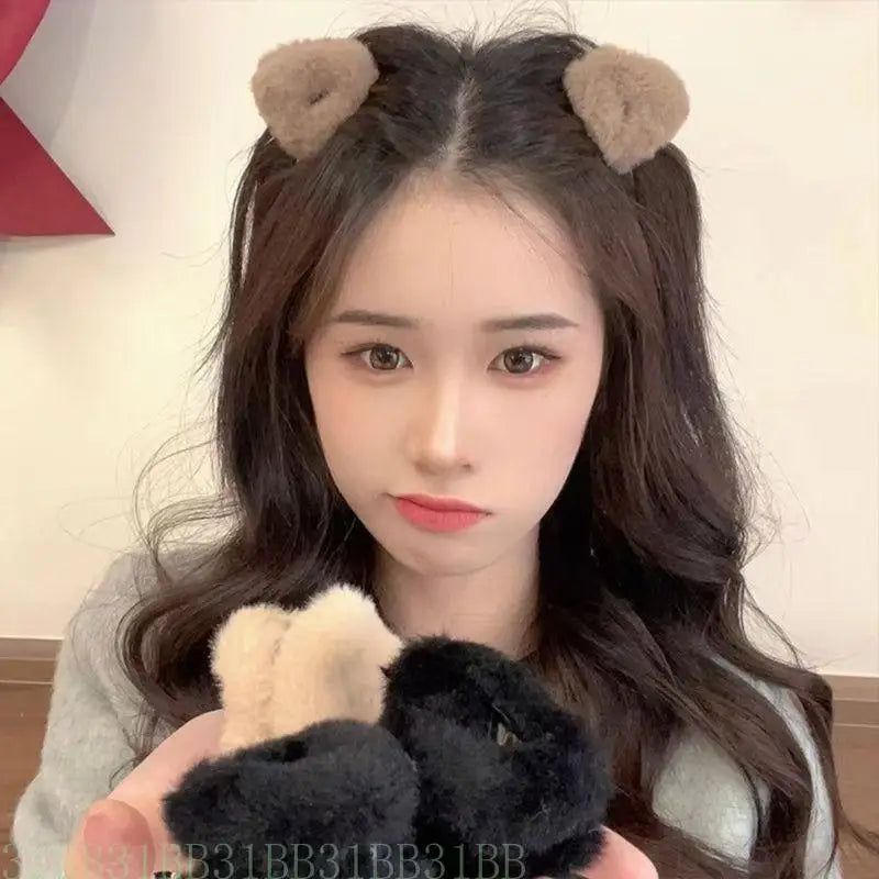 Plush Cat Ear Mini Claw Clips