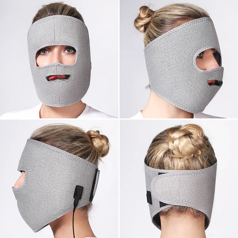 Electric Heated Facial Mask – Red Light Massager for Muscle Relaxation