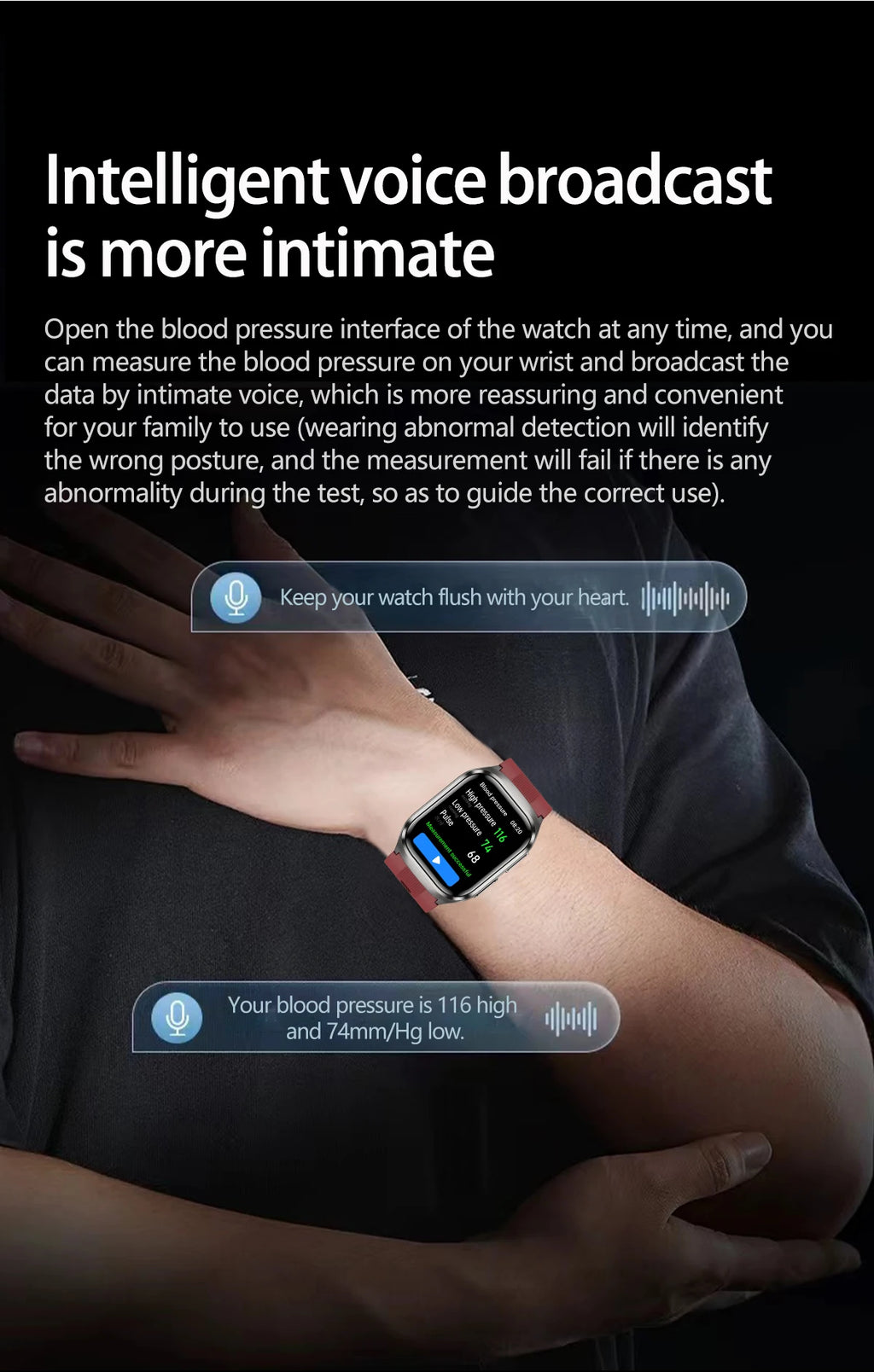 Airbag ECG Smart Watch with NFC