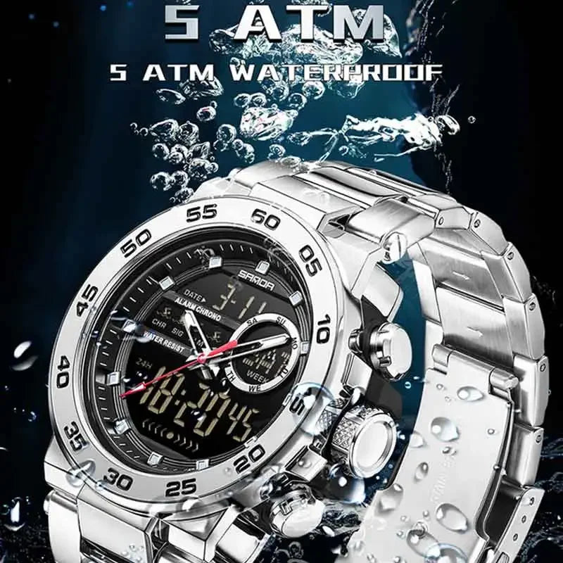 SANDA 6296 Men's Dual Display Sports Watch