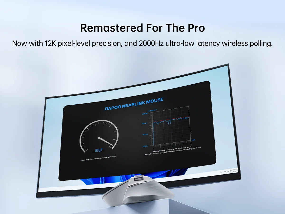 Rapoo MT720PRO Wireless Mouse 12000 DPI NearLink Bluetooth