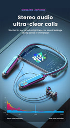 Wireless Neckband Earphones Bluetooth 5.3 LED Waterproof Magnetic