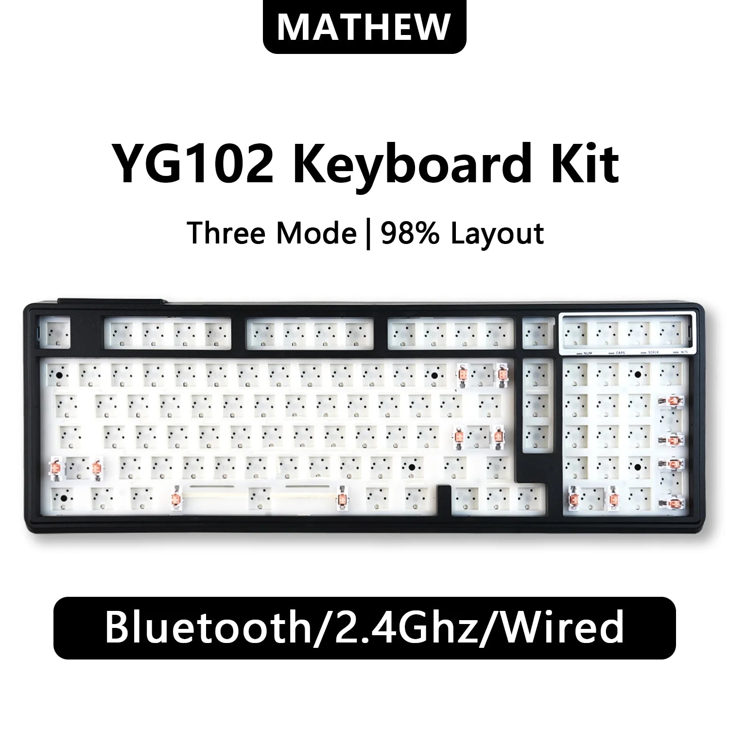 YG102 96% Wireless RGB Mechanical Keyboard 102-Key