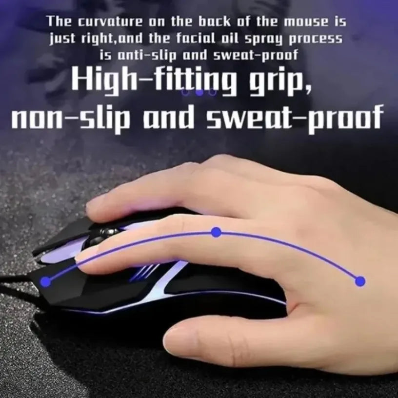 USB RGB Wired Gaming Mouse 1600 DPI Ergonomic Backlit