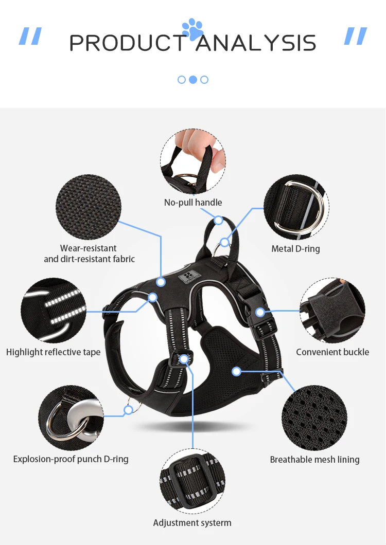 No-Pull Reflective Dog Harness