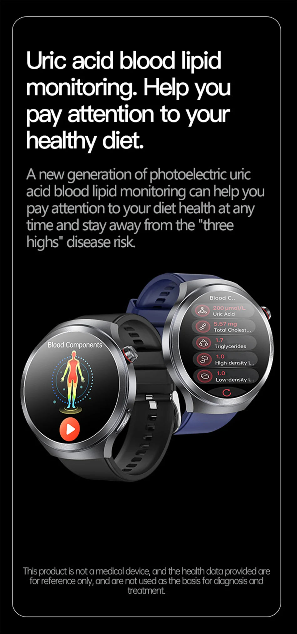 ECG+PPG Blood Lipid Smart Watch
