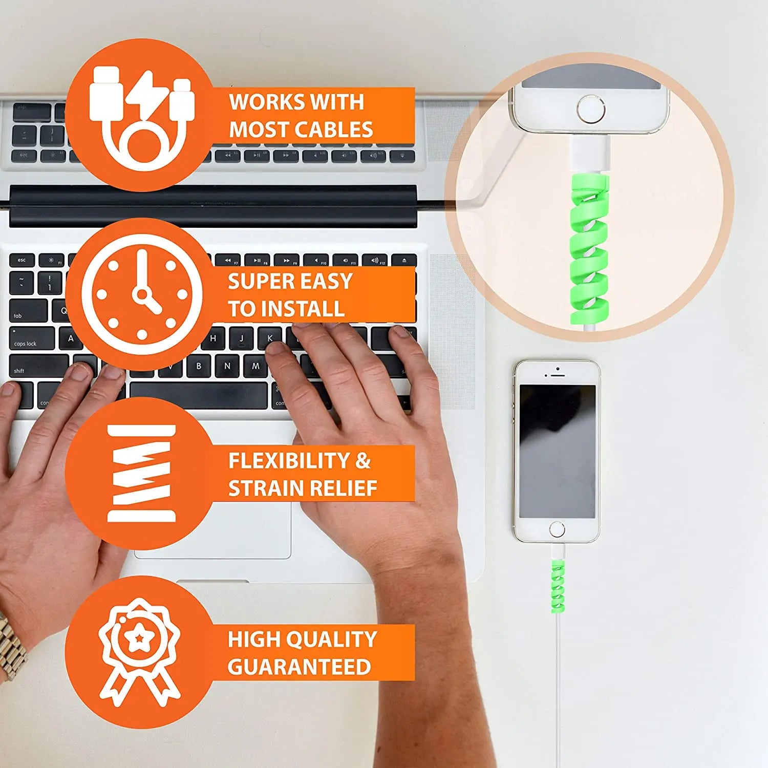 Spiral Silicone Charging Cable Protector