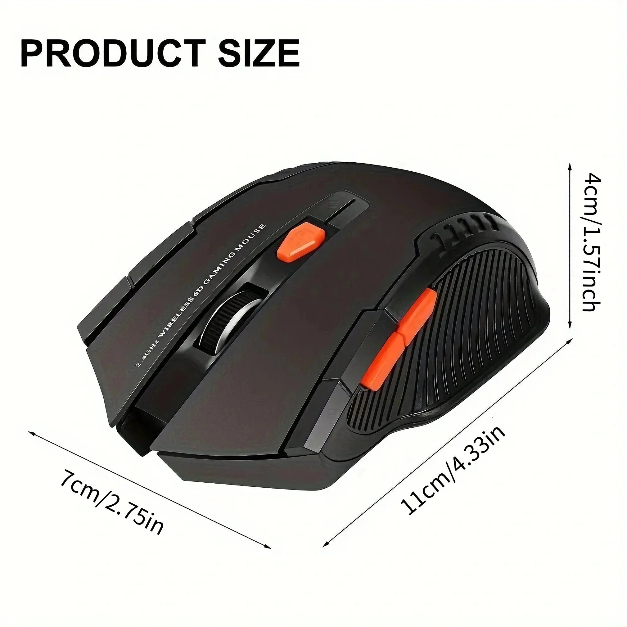 Portable 2.4G Wireless Mouse with USB Receiver 6 Buttons Adjustable DPI Gaming Mouse for PC Laptop Accessories