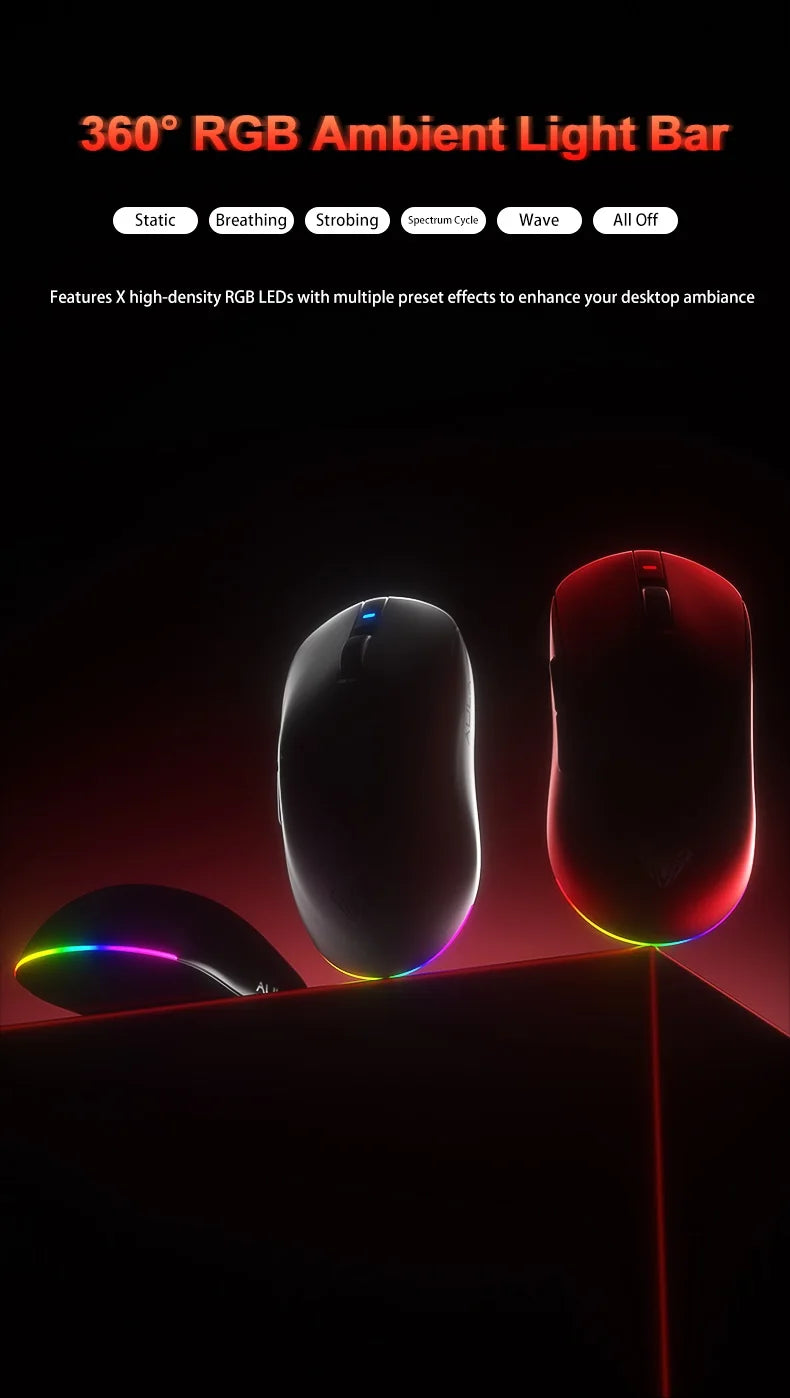Aula V9 Pro Ultra Wireless E-sports Gaming Mouse Double 8k 3mode PAW 3950 8k Custom PC Accessory 55g Lightweight Ergonomic Mouse