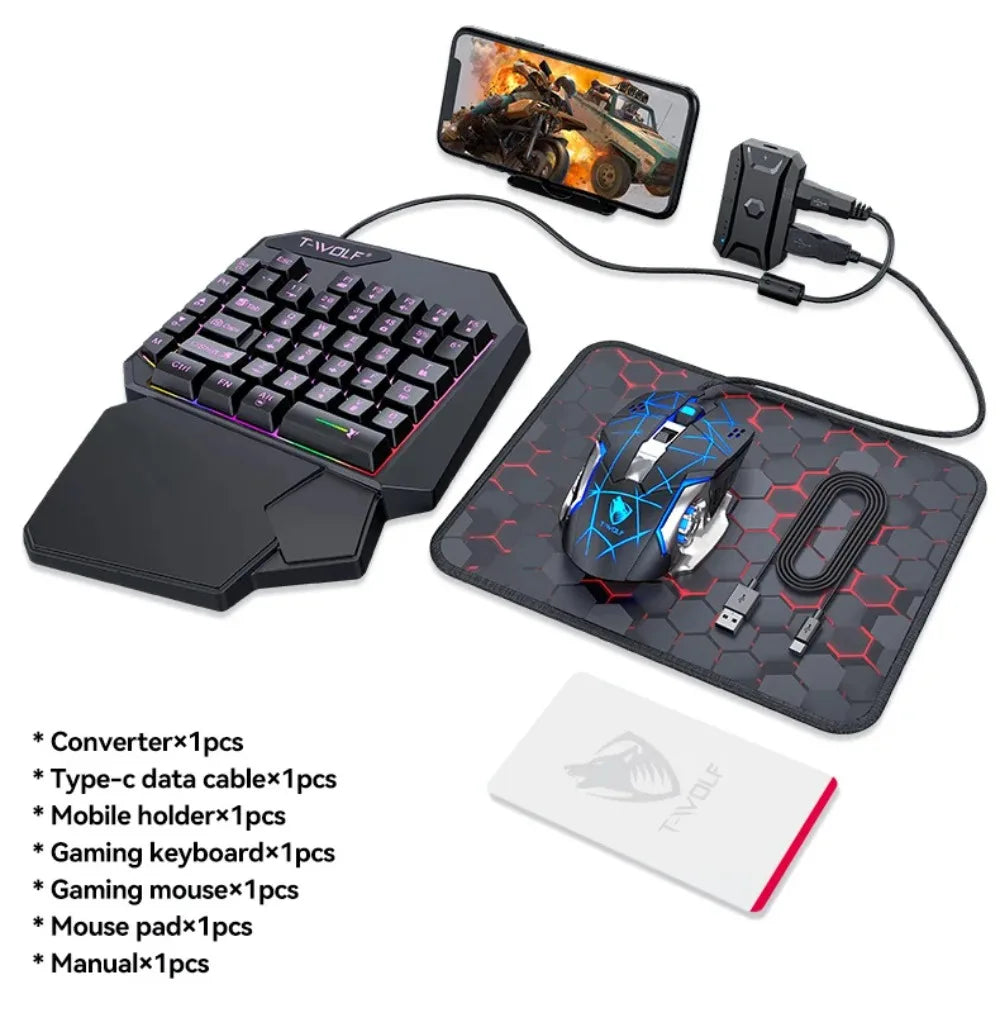 5-in-1 RGB Gaming Keyboard & Mouse Combo with Controller