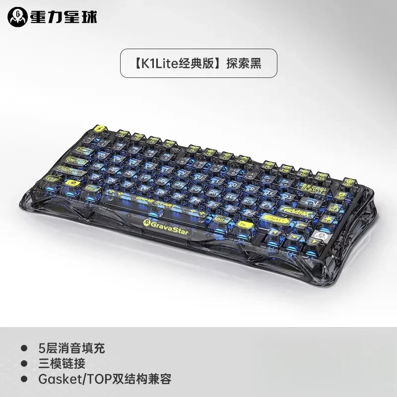 GravaStar K1 Breaking Cocoon Mechanical Keyboards Long Battery Life Custom Wireless Tri-Mode Gaming Keyboard PC Accessories Gift