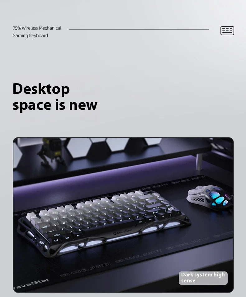 GravaStar K1 75 Tri-Mode Wireless Mechanical Gaming Keyboard
