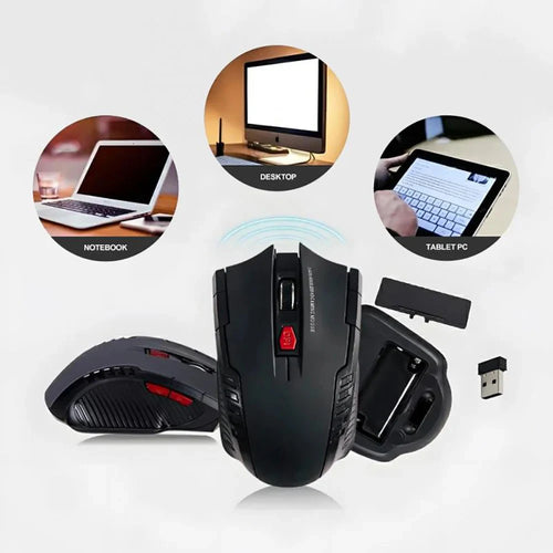 2.4G Wireless Optical Mouse 1600DPI 6 Buttons Gaming Mouse with USB Receiver for Computer PC Laptop Accessories