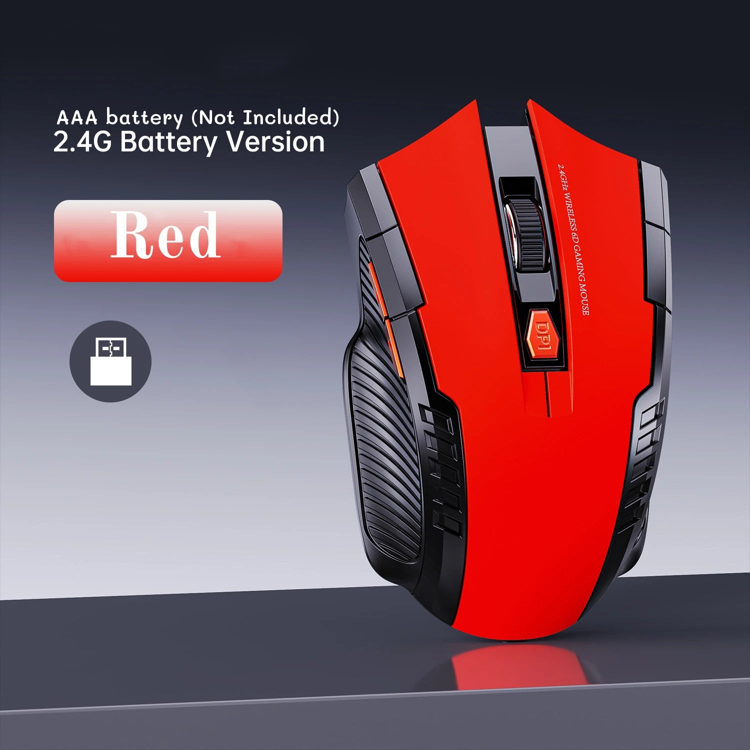 Portable 2.4G Wireless Mouse with USB Receiver 6 Buttons Adjustable DPI Gaming Mouse for PC Laptop Accessories
