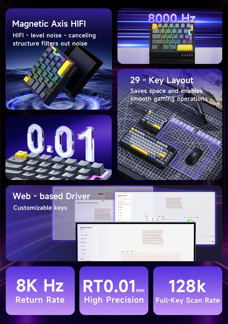 AK029 RGB Gaming Keyboard 29-Key Hot-Swap