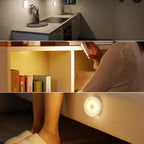 Smart Motion Sensor LED Night Light – USB Rechargeable Bedside Lamp