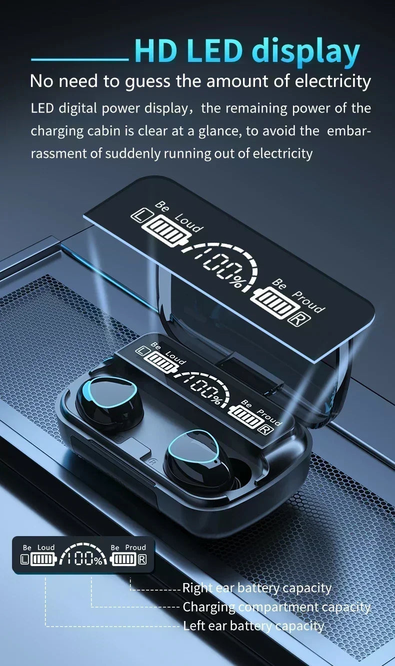 M10 Wireless Earphones Waterproof Sport TWS for iPhone & Android