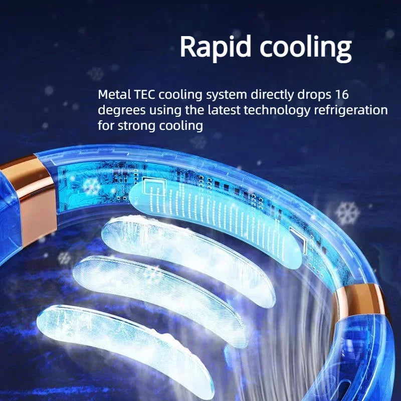 JKUOO Bladeless Neck Fan – 4000mAh 5-Speed LED