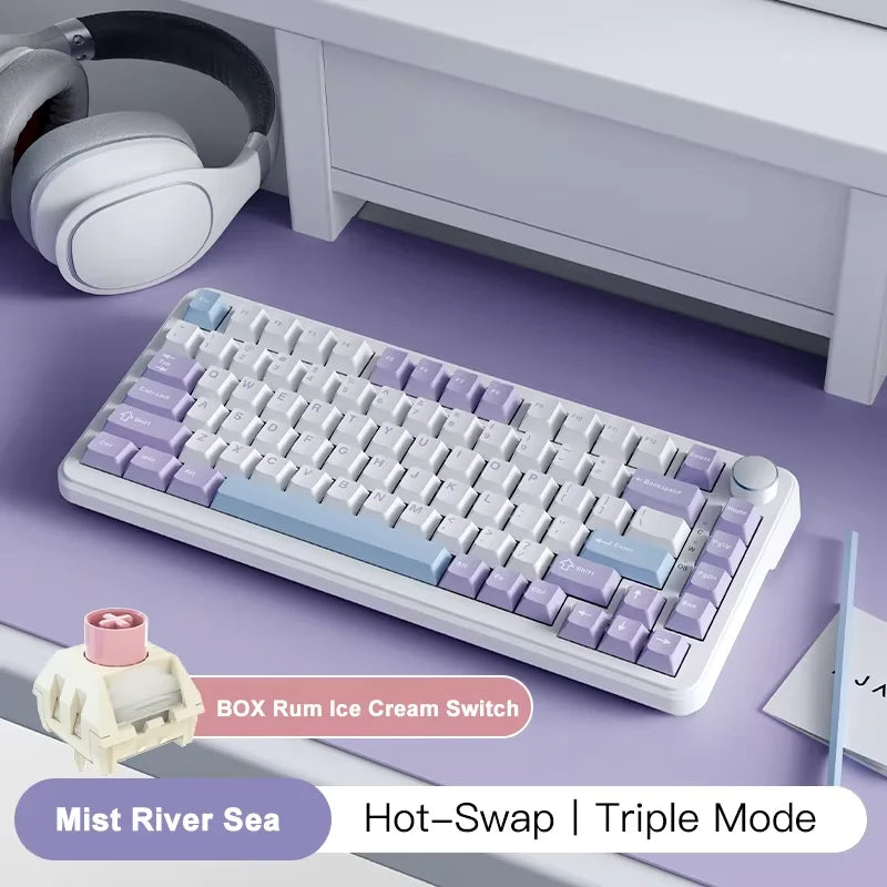 AJAZZ AK820 MAX/MAX Plus Gaming Keyboard Tri Mode 8000mAh Gasket TFT Screen Hot Plug Mechanical Keyboard Customized PC Accessory