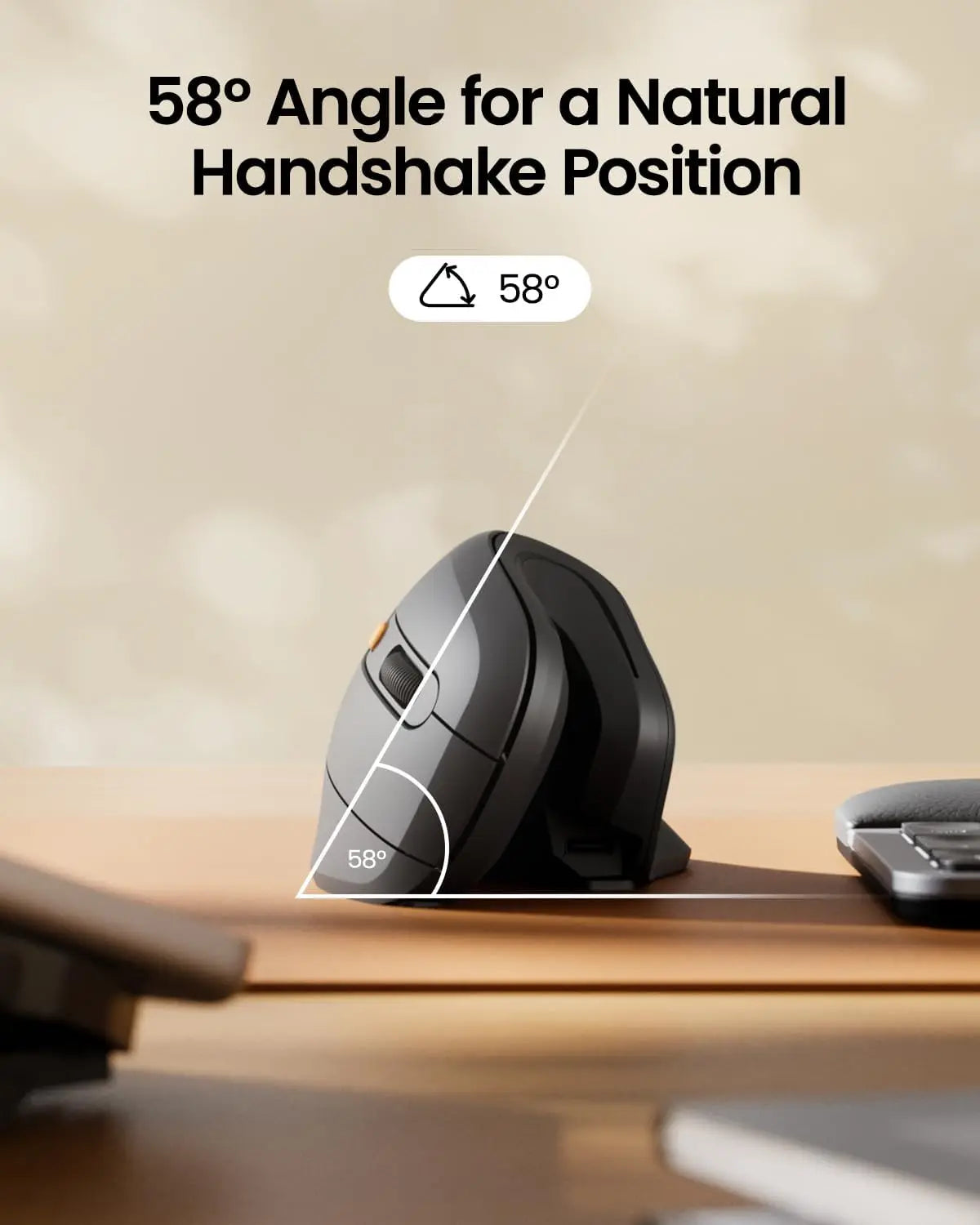 ProtoArc EM11 Ergonomic Vertical Wireless Mouse Rechargeable