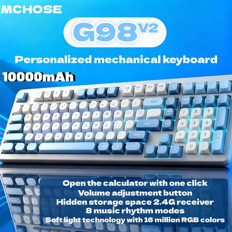 MCHOSE G98 V2 Tri-Mode Wireless Mechanical Gaming Keyboard