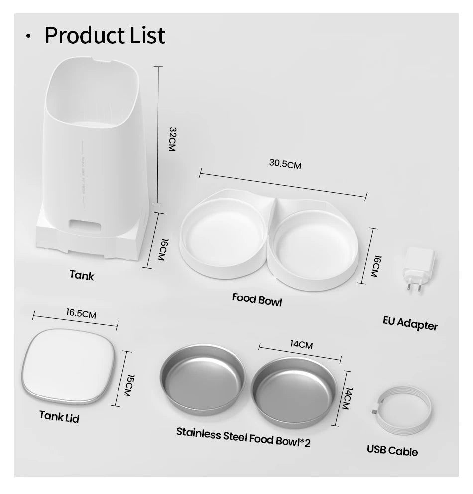 ROJECO WiFi Smart Double Cat Feeder